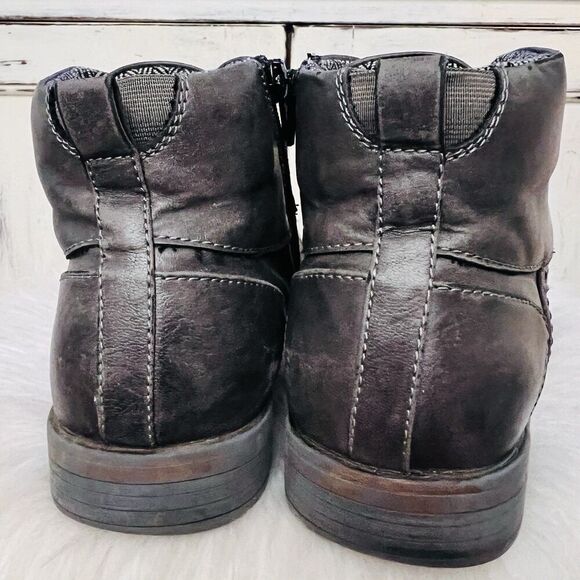 Restoration Russell Charcoal Gray Vegan Marbled Leather Lace up Low Boots 9.5M main image 7